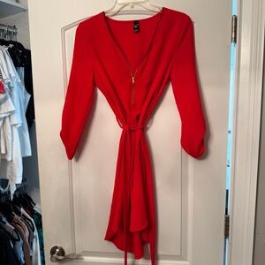 Windsor Vibrant Red Long Sleeve Dress